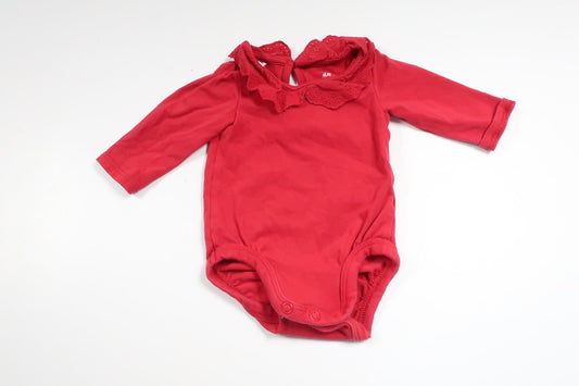 Bodysuit with lace collar from H&amp;M - Size 50 - Red