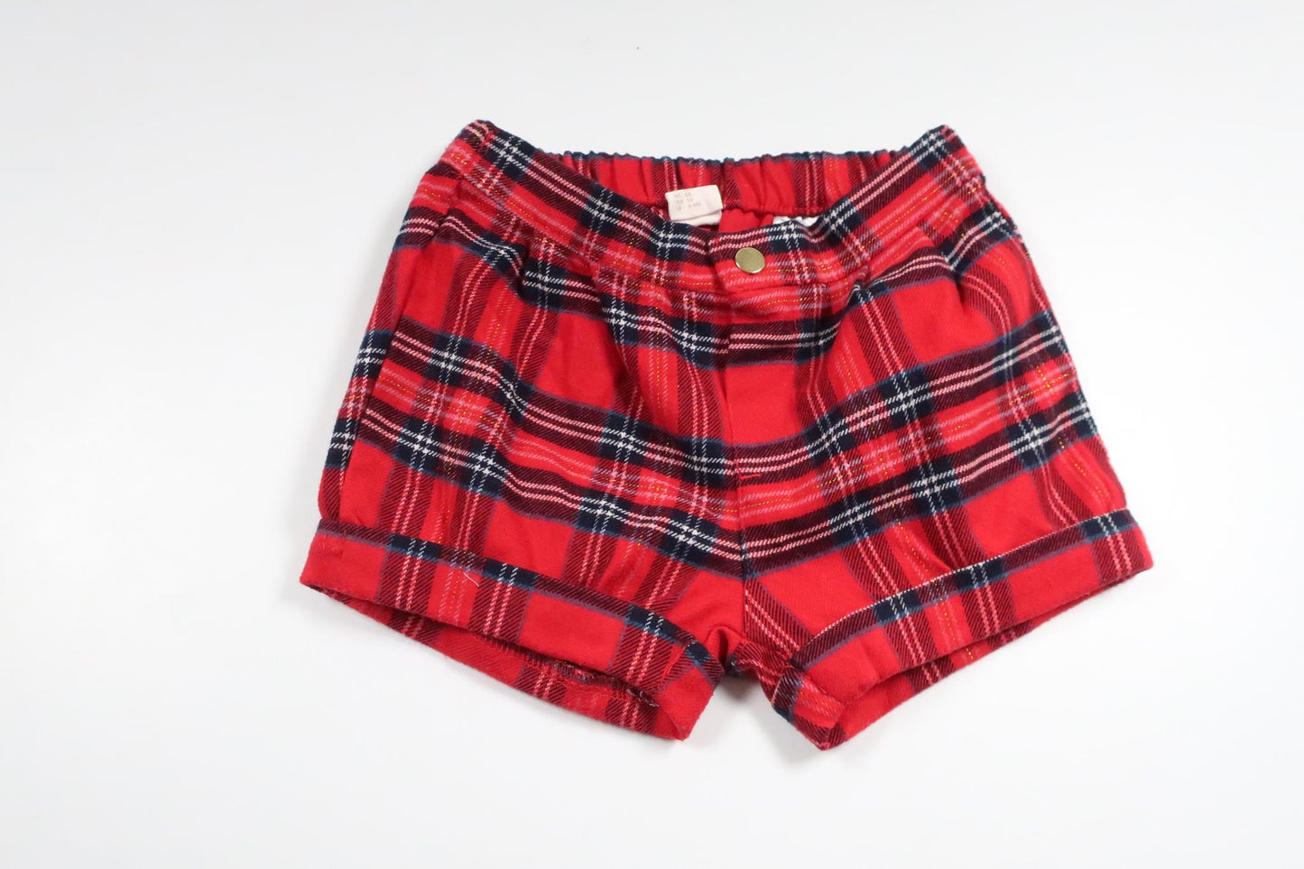 Checked shorts from H&amp;M - Size 68 - Red