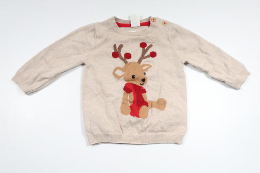 Knitted sweater with Christmas motif from H&amp;M - Size 68 - Beige