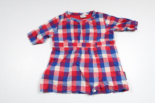 Checkered dress from Polarn o. Pyret - Size 68 - Red