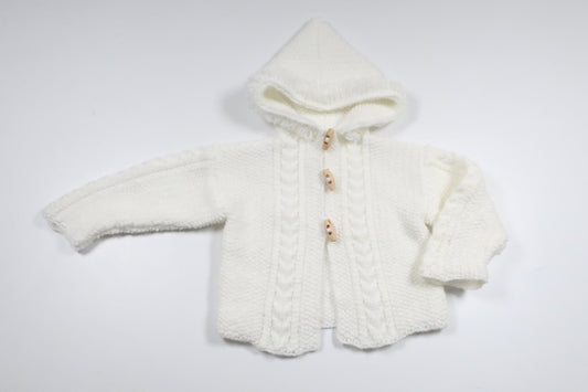 Home-knitted hoodie from Unknown - Size 80 - White