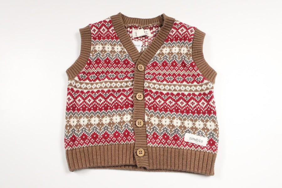 Knitted vest/Christmas vest from Newbie Limited Edition - Size 62 - Brown