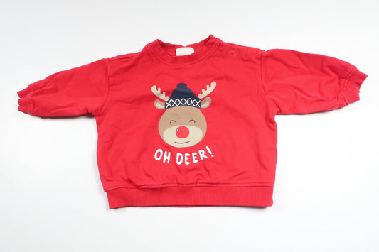 Sweatshirt with Rudolph from Kappahl - Size 68 - Red