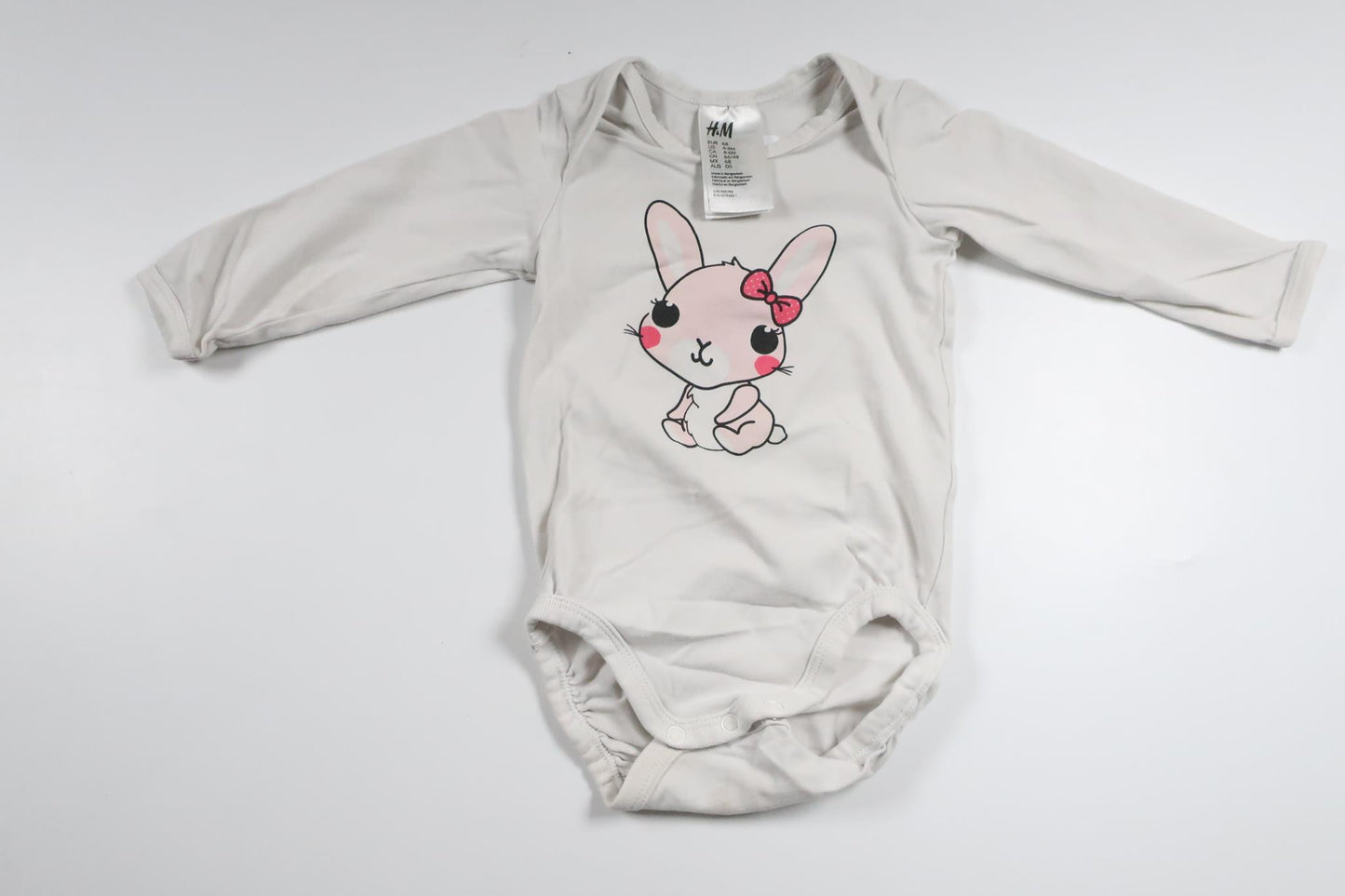 Bodysuit with rabbit from H&M - Size 68 - White