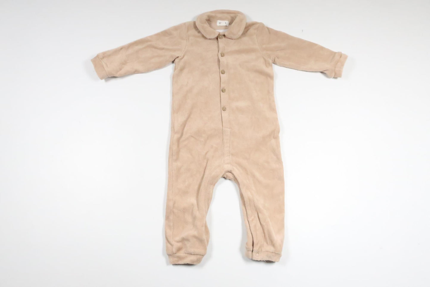 Jumpsuit with teddy bear in terry from Newbie - Size 74 - Beige