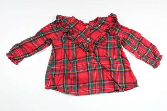 Checked tunic from H&amp;M - Size 80 - Red