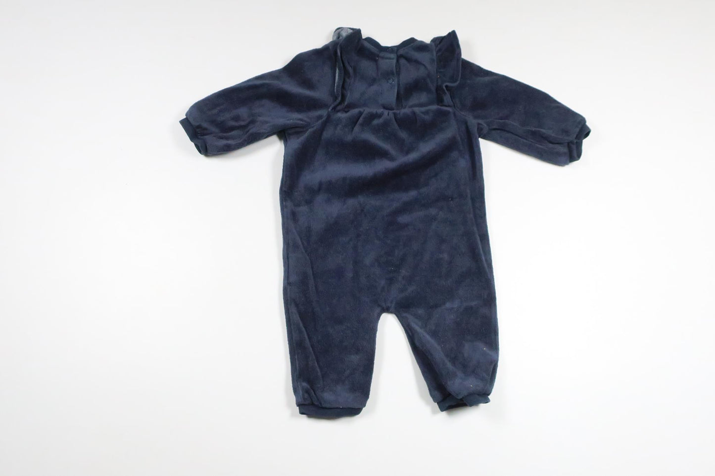 Jumpsuit with ruffle in fleece from Minimarket - Size 68 - Navy blue