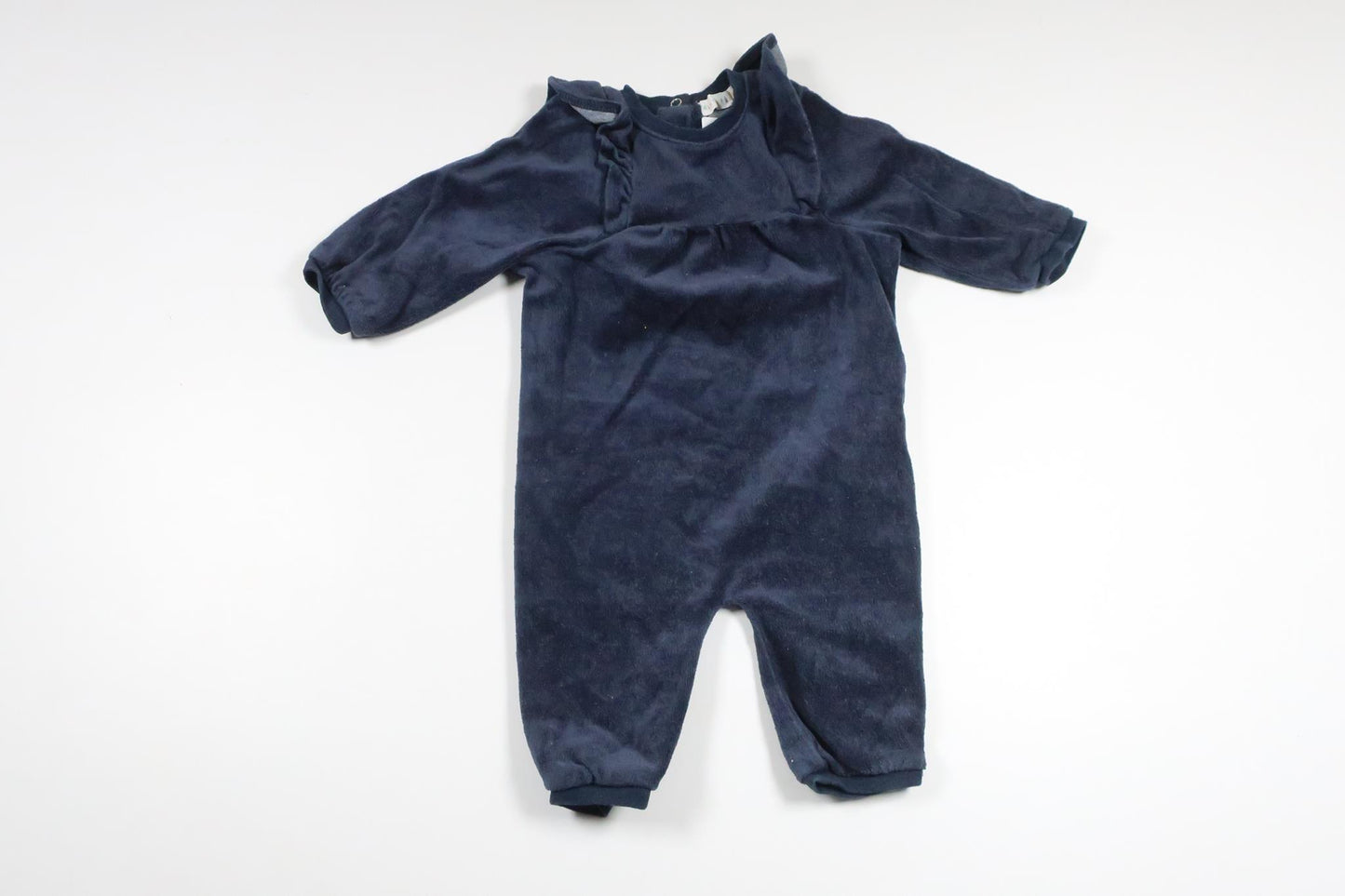 Jumpsuit with ruffle in fleece from Minimarket - Size 68 - Navy blue