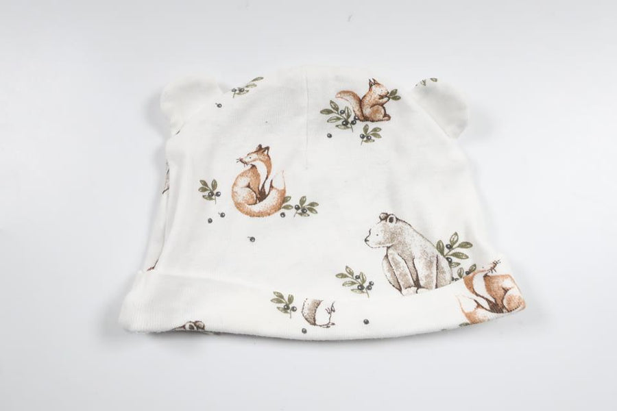 Hat with animals from Newbie - Size 40/42 - White