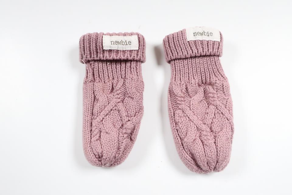 Fleece-lined knitted mittens from Newbie - Size One size - Purple