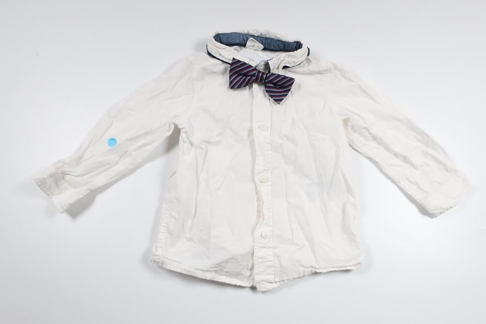 Shirt with removable bow tie from H&amp;M - Size 80 - White
