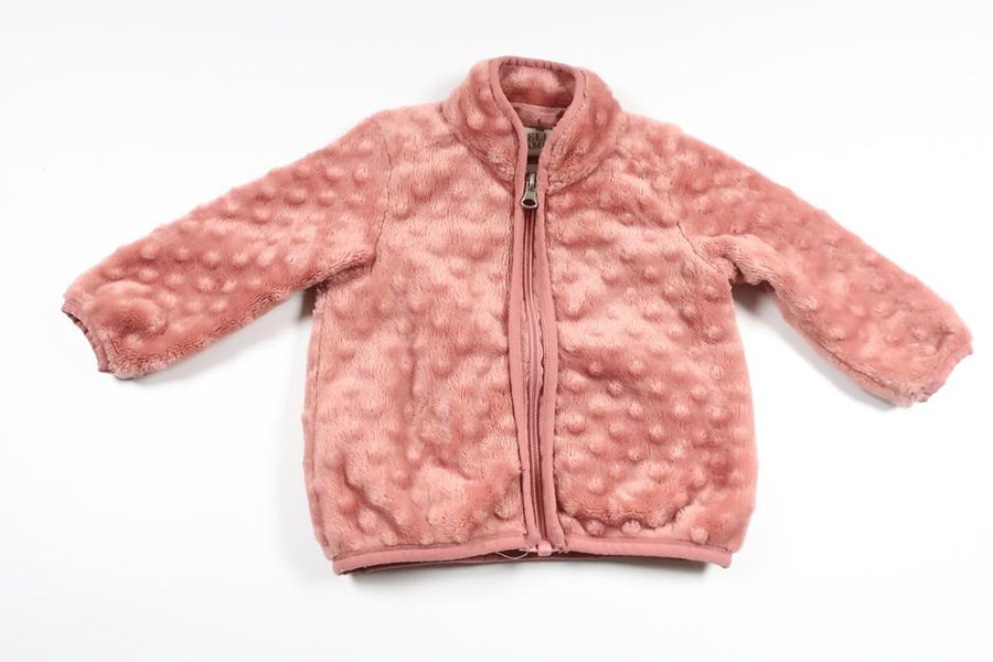 Polka dot fleece jacket from Belle Amie - Size 74 - Pink