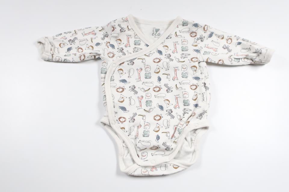 Wrap bodysuit with animals from ICA I Love Eco - Size 56 - White