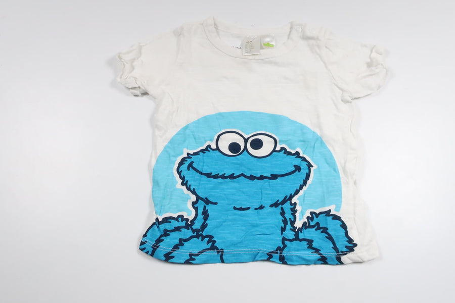 T-shirt with The Cookie Monster from H&M - Size 74 - White