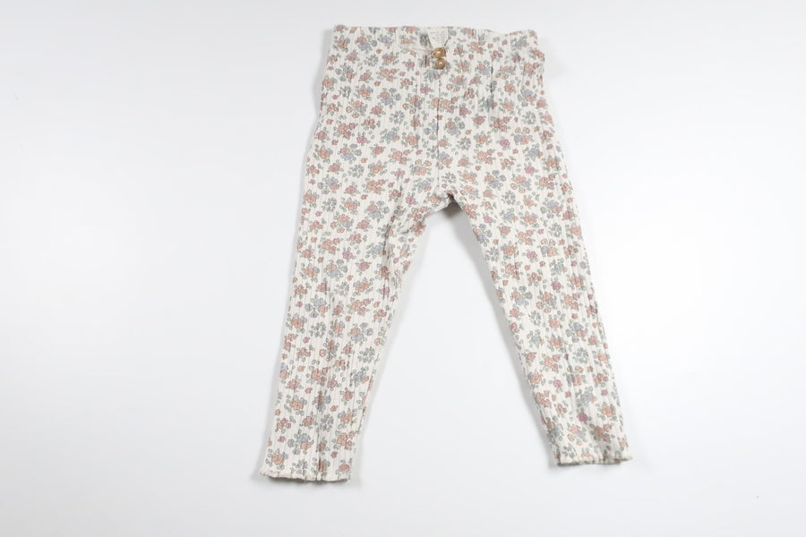 Floral striped pants from H&M - Size 80/86 - Off-white