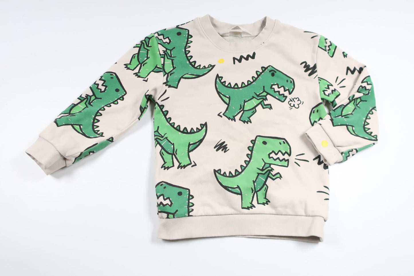 Sweatshirt with dinosaurs from H&M - Size 98/104 - Beige