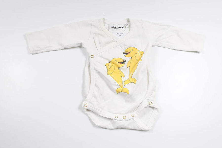 Wrap bodysuit from Mini Rodini - Size 50/56 - White