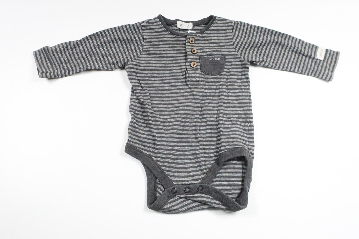 Striped bodysuit from Newbie - Size 68 - Grey