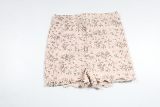 Floral ribbed shorts from Sweetie - Size 74 - Beige