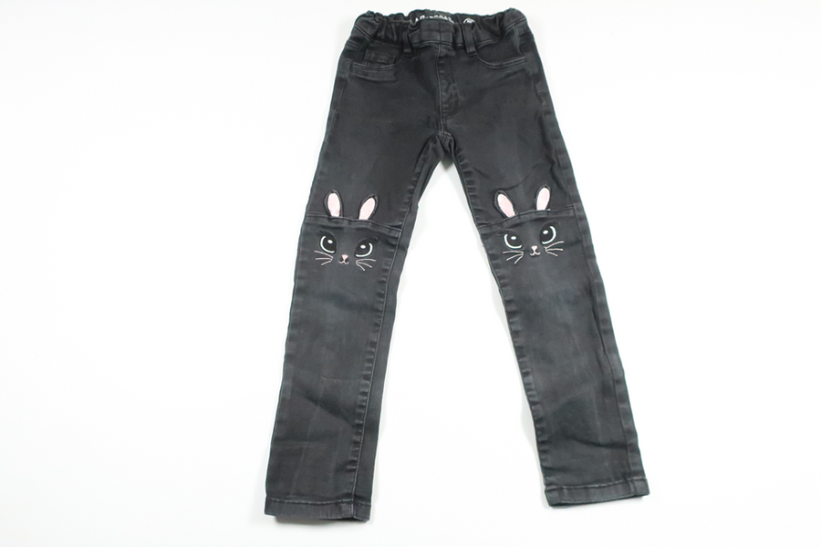 Jeans with rabbits from Kappahl - Size 116 - Black