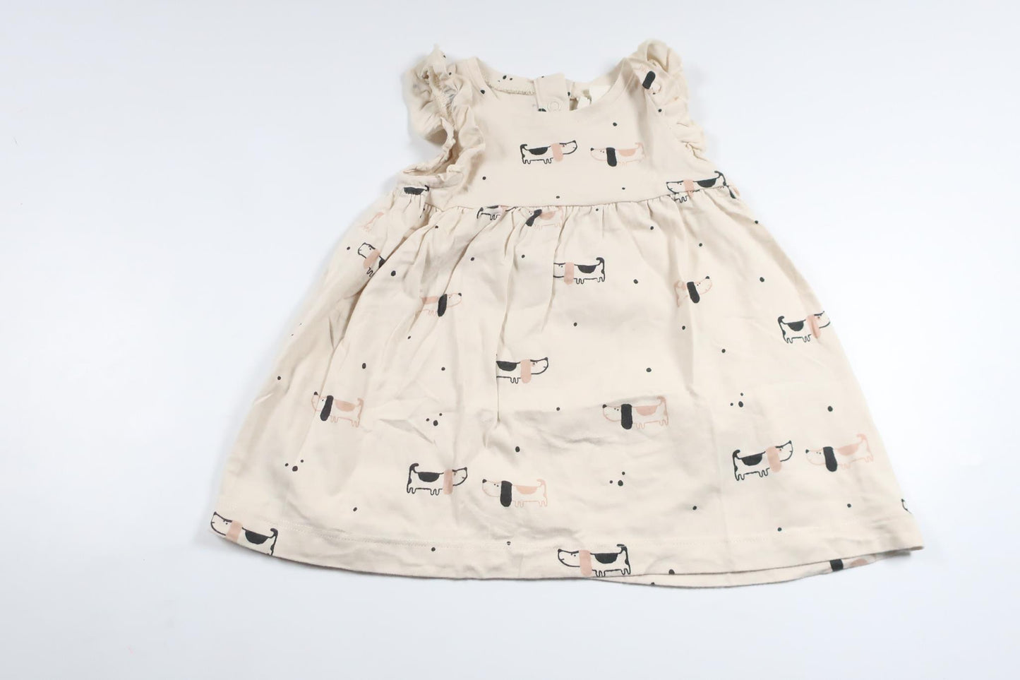 Dress with dogs from Kappahl - Size 68 - Off-white
