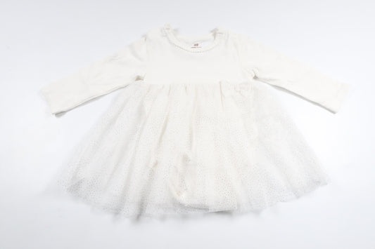 Party dress with built-in body from H&amp;M - Size 68 - White