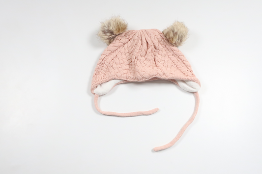 Fleece-lined hat with tassel from Newbie - Size 40/42 - Pink