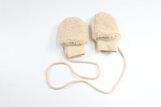 Teddy mittens from Minimarket - Size 68/74 - Beige