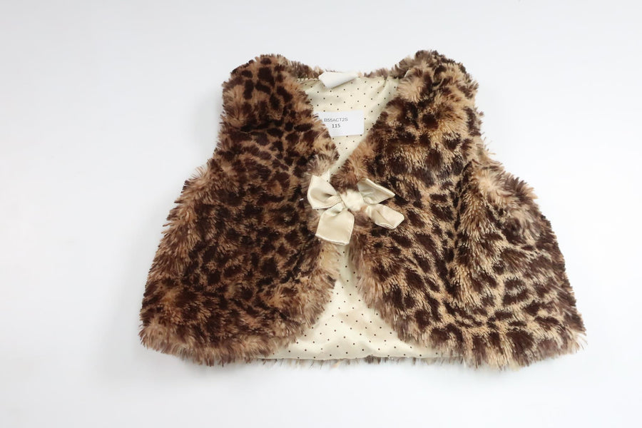 Leopard-print faux fur vest from H&amp;M - Size 68 - Beige