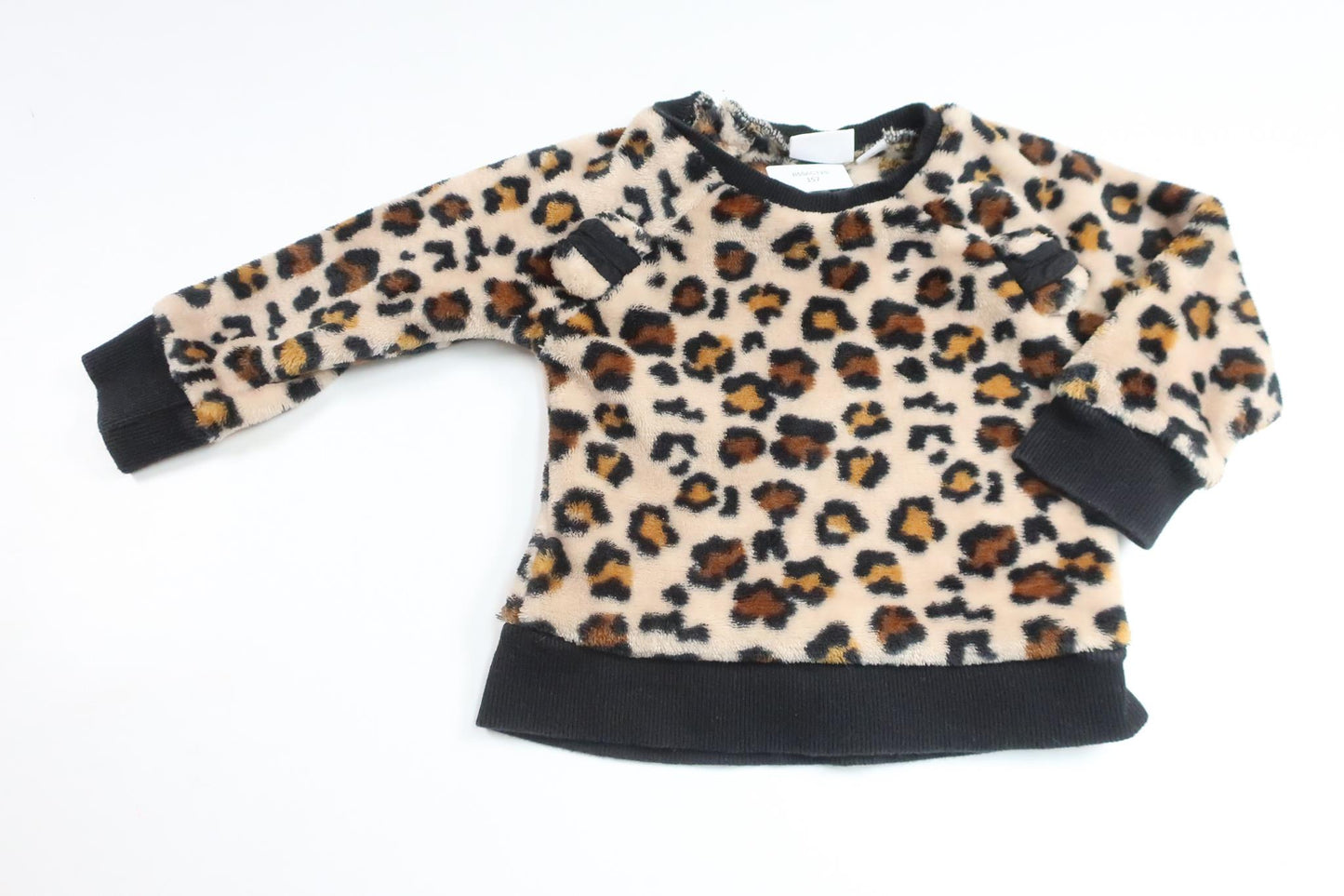Leopard-print fleece sweater from My Wear Baby - Size 80 - Beige