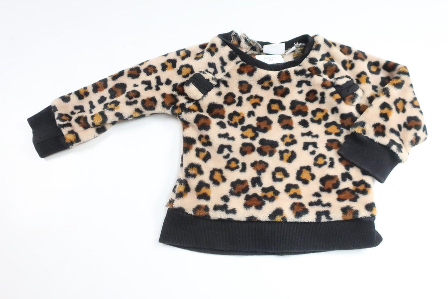 Leopard-print fleece sweater from My Wear Baby - Size 80 - Beige