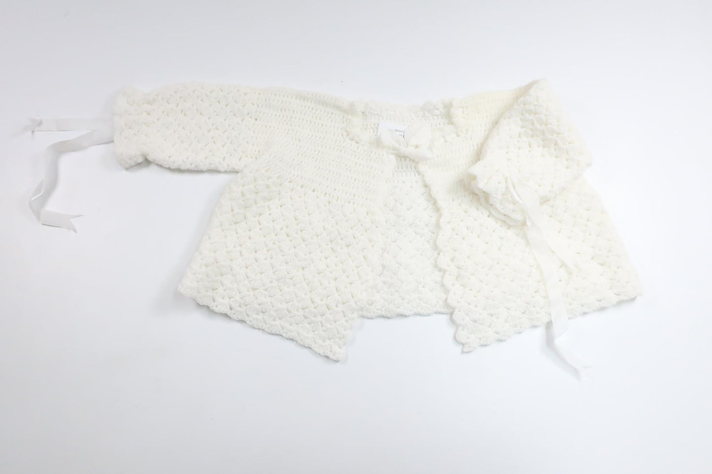 Home-knitted cardigan from Hemstickat - Size 62/68 - White