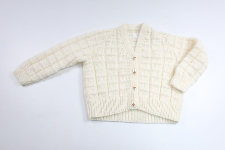 Home-knitted cardigan from Hemstickat - Size 74/80 - White