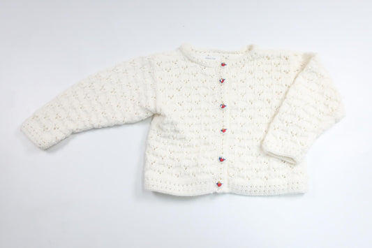 Home-knitted cardigan from Hemstickat - Size 62/68 - White