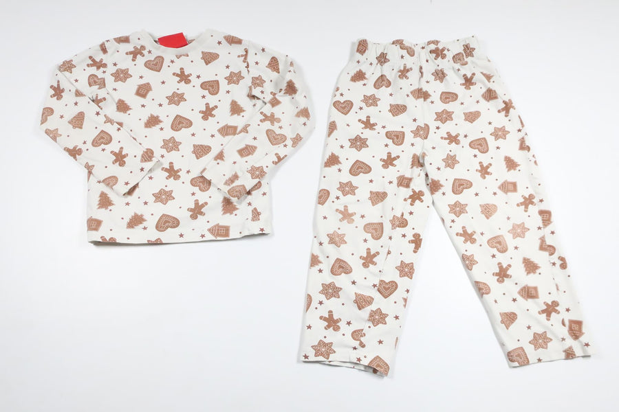 Christmas Edition Gingerbread Pyjamas - Size 104 - White