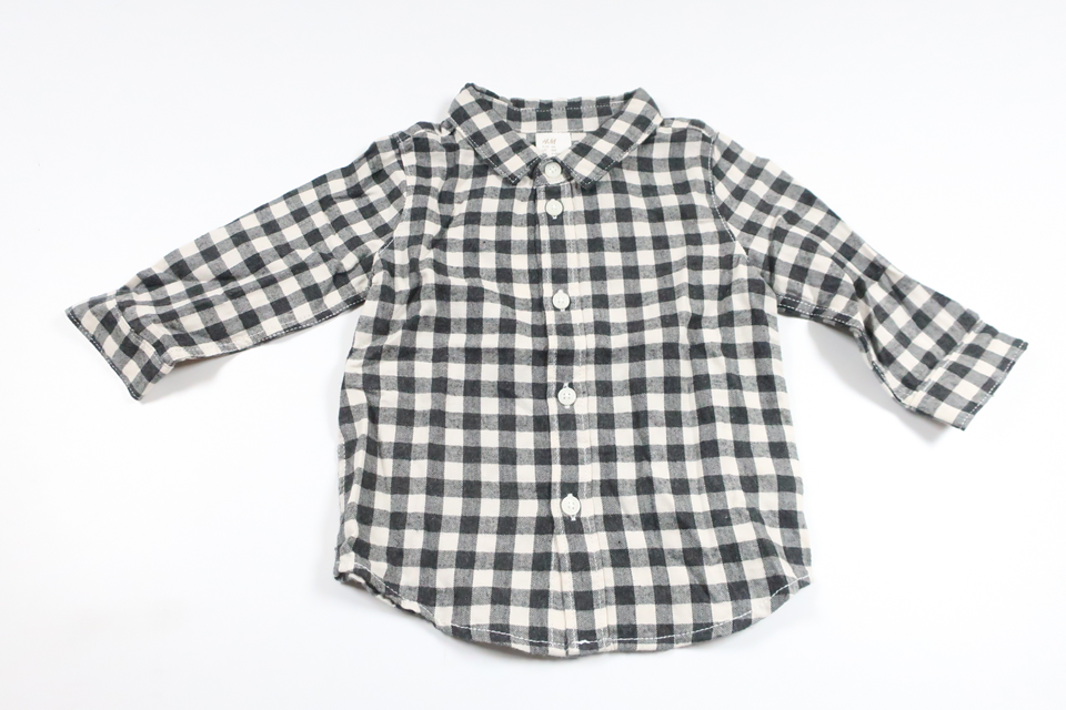 Checked shirt from H&M - Size 68 - Navy blue