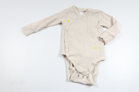 Ribbed wrap bodysuit from Newbie - Size 68 - Beige