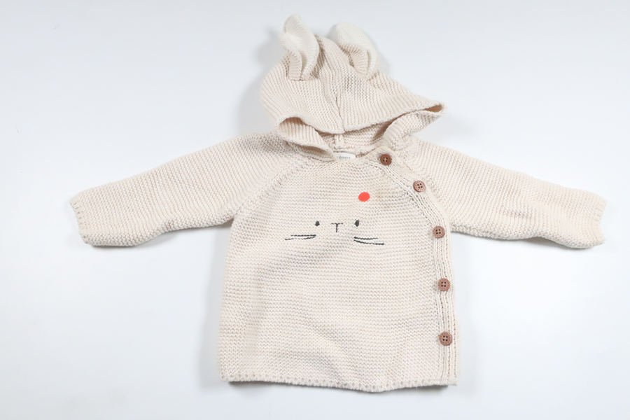 Knitted hoodie from Next - Size 62/68 - Off-white