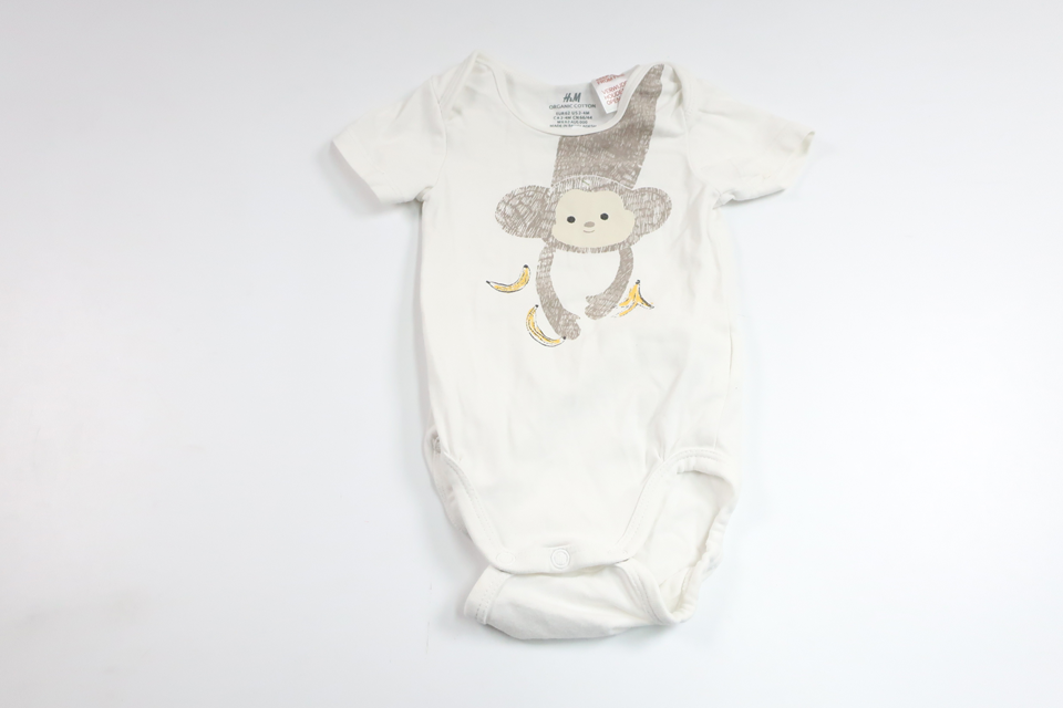 Bodysuit with monkey from H&amp;M - Size 62 - White