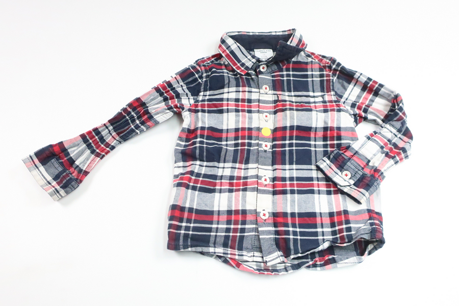 Checked shirt from Polarn o. Pyret - Size 74 - Navy blue