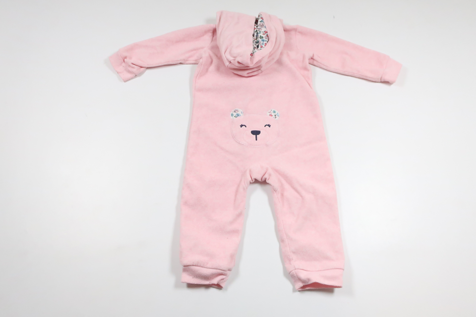 Fleece jumpsuit with teddy bear from Carter's - Size 86 - Pink
