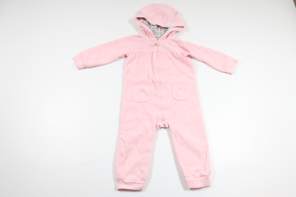 Fleece jumpsuit with teddy bear from Carter's - Size 86 - Pink