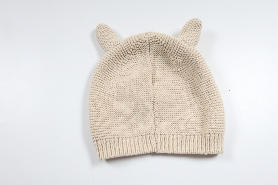 Knitted hat with ears from H&M - Size 86/92 - Beige