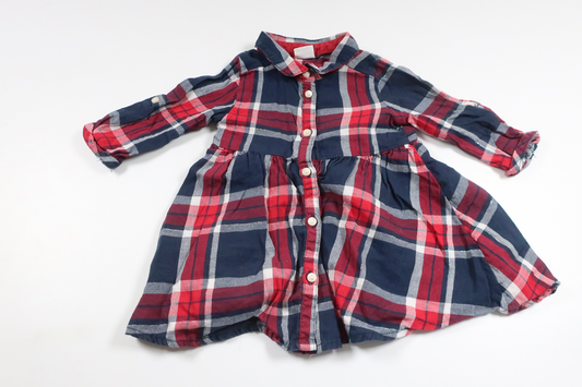 Checked dress from H&amp;M - Size 68 - Navy blue
