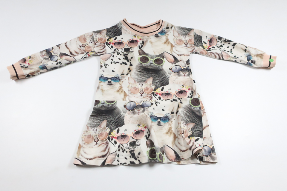 Dress with animals from Molo - Size 92/98 - Grey