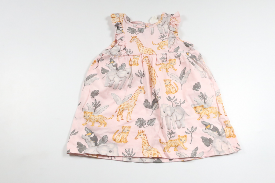 Dress with animals from H&amp;M - Size 74 - Pink
