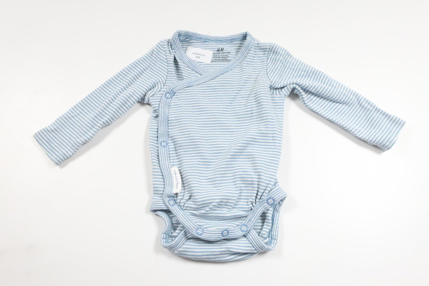 Striped wrap bodysuit from H&M - Size 62 - Blue