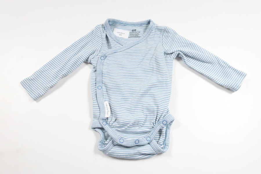 Striped wrap bodysuit from H&M - Size 62 - Blue