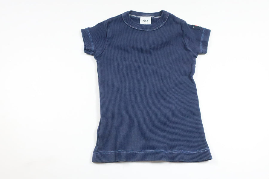 Ribbed t-shirt from Polarn o. Pyret - Size 98 - Navy blue