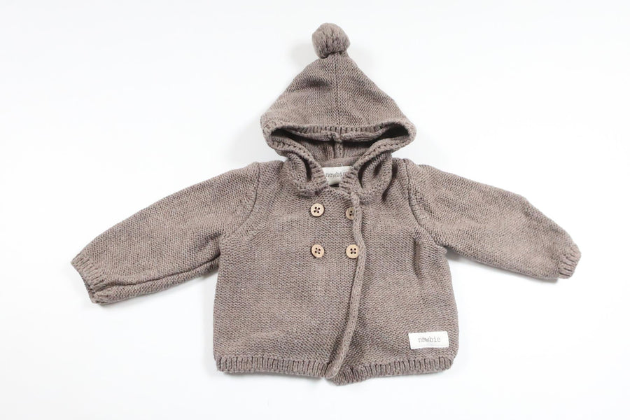 Knitted hoodie from Newbie - Size 50 - Beige
